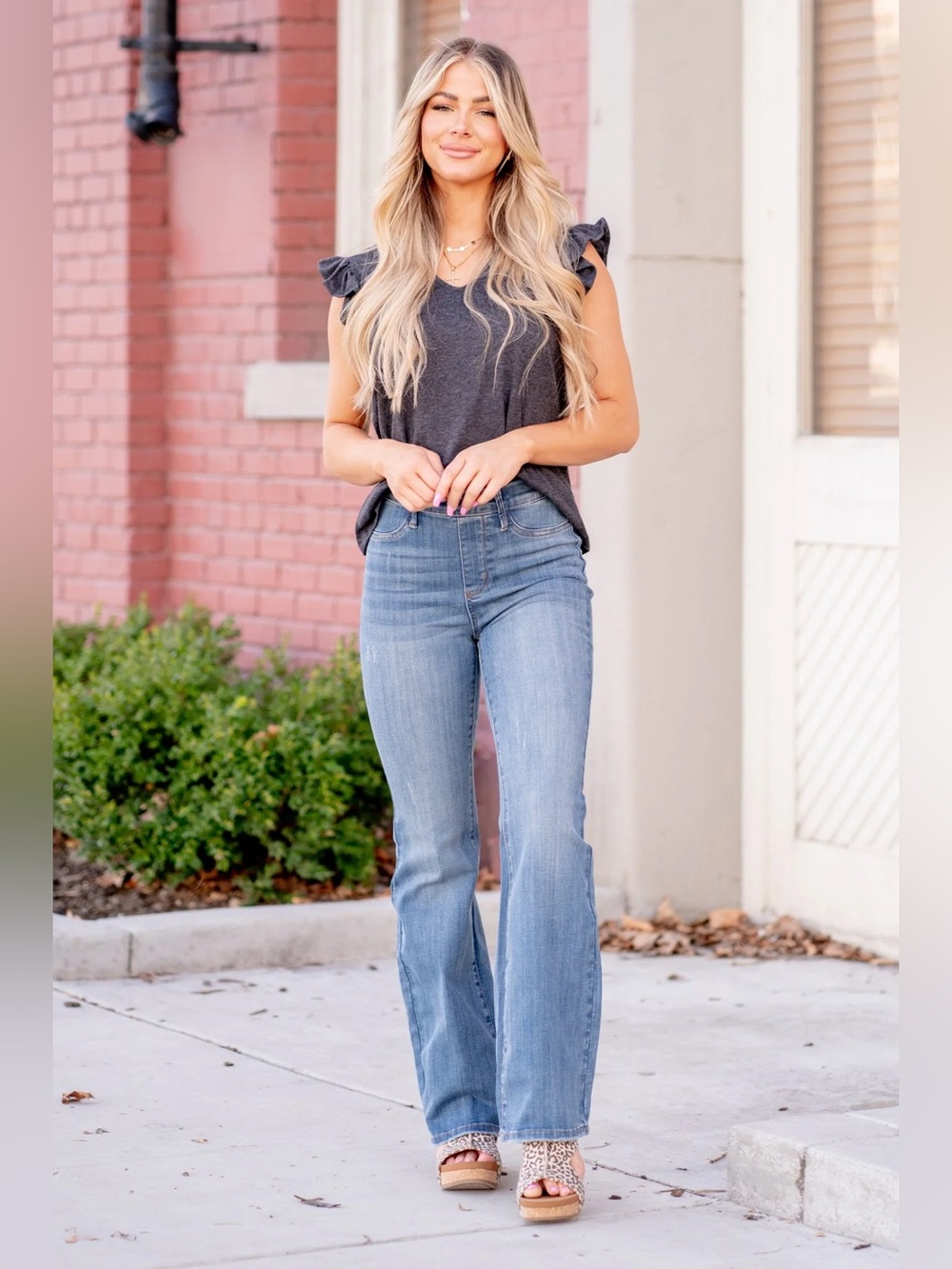 Judy Blue Santa Clara Pull On High Rise Slim Bootcut Jeans - Medium Was 18W